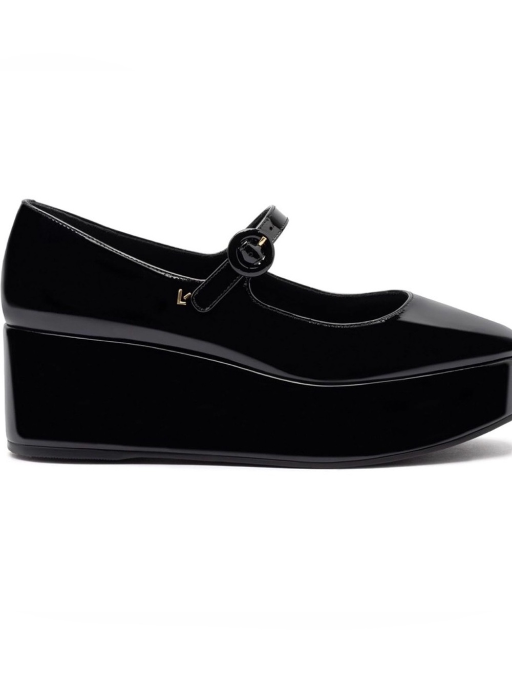 Larroude Blair Black Patent Leather Mary Jane Platform Flatform 7.5 NWT